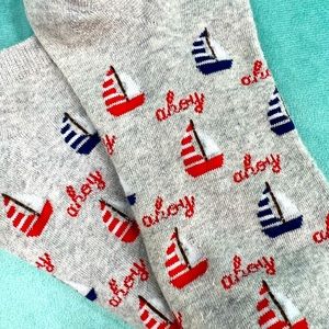 ***FIRM*** J. Crew Ahoy Sailboat Socks